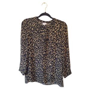 Bimba Y Lola Olive Green Leopard Print Blouse